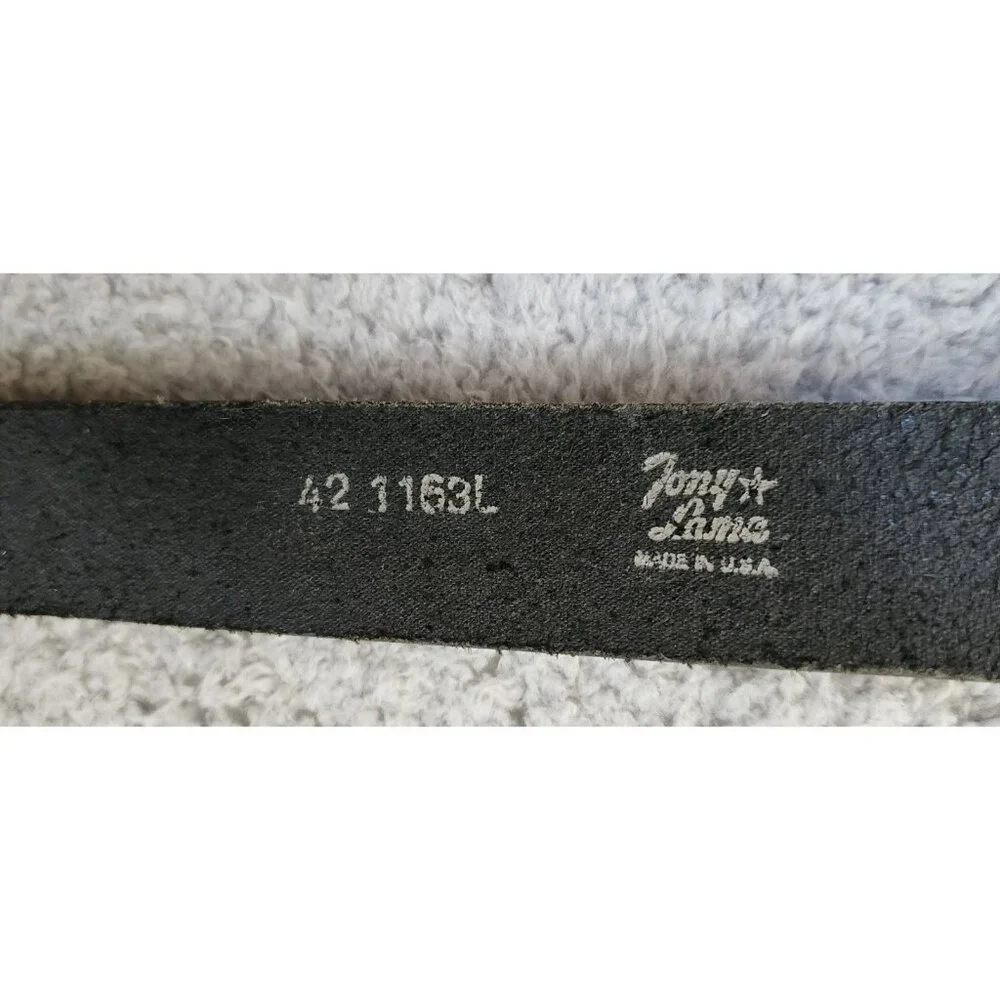 Tony Lama Black Size 42 Belt With Bottle Opener 
